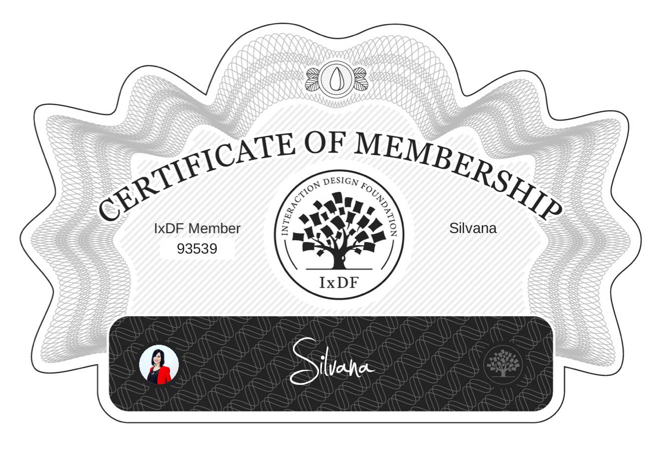 Certificate of Membership – Silvana