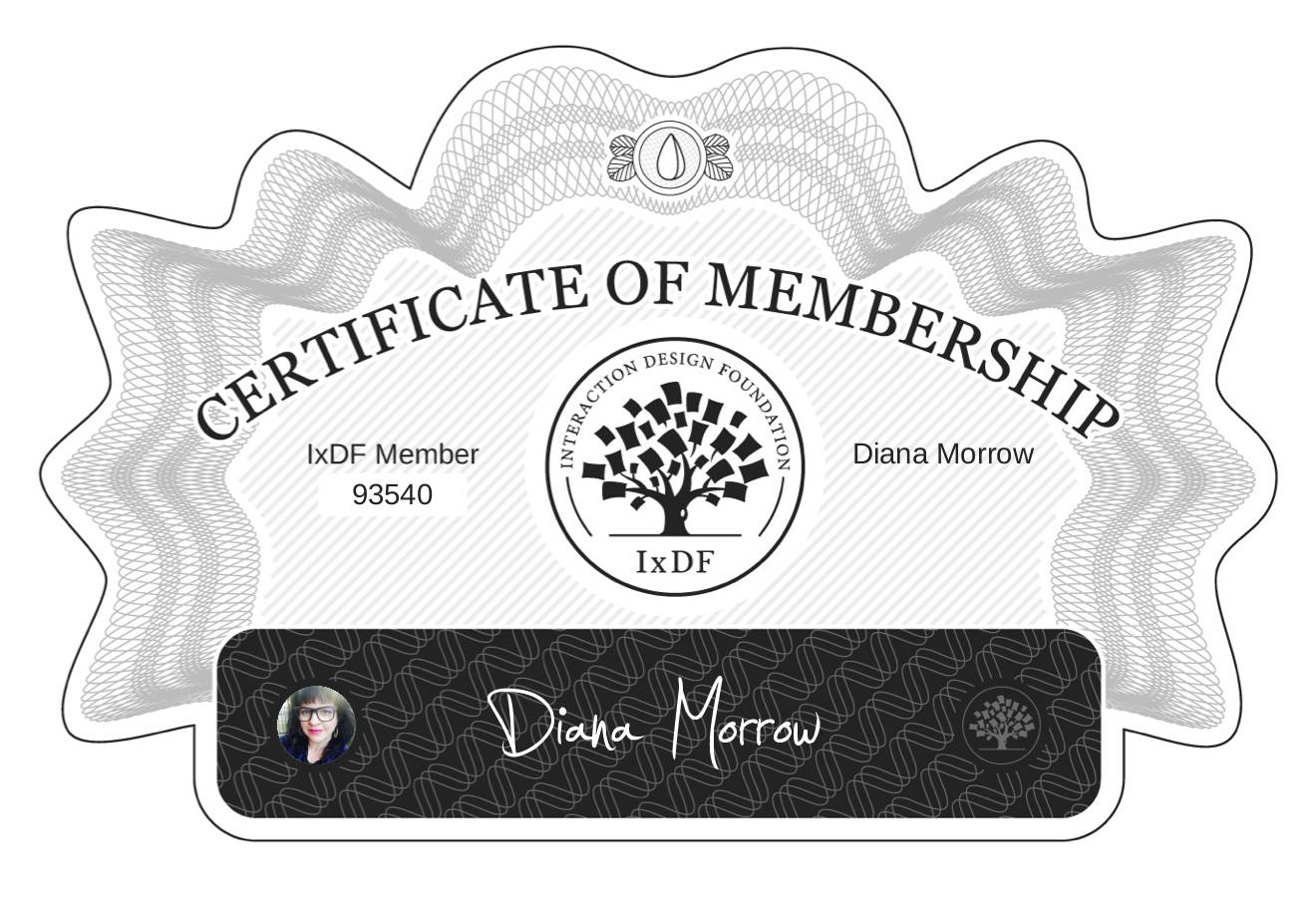 Certificate of Membership – Diana Morrow