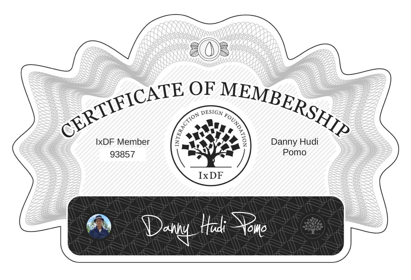 Certificate of Membership – Danny Hudi Pomo