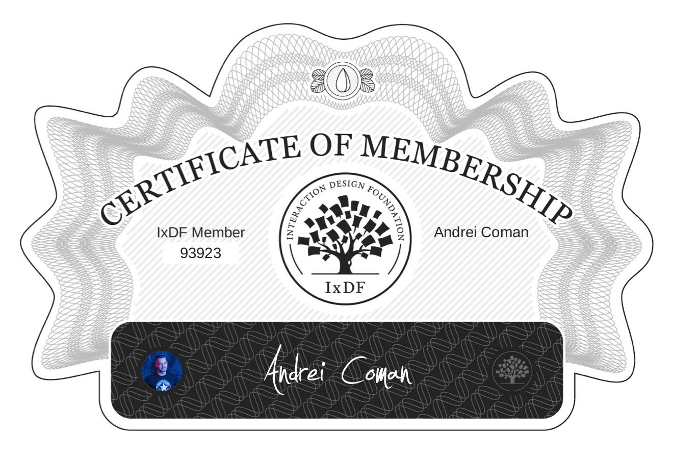 Certificate of Membership – Andrei Coman