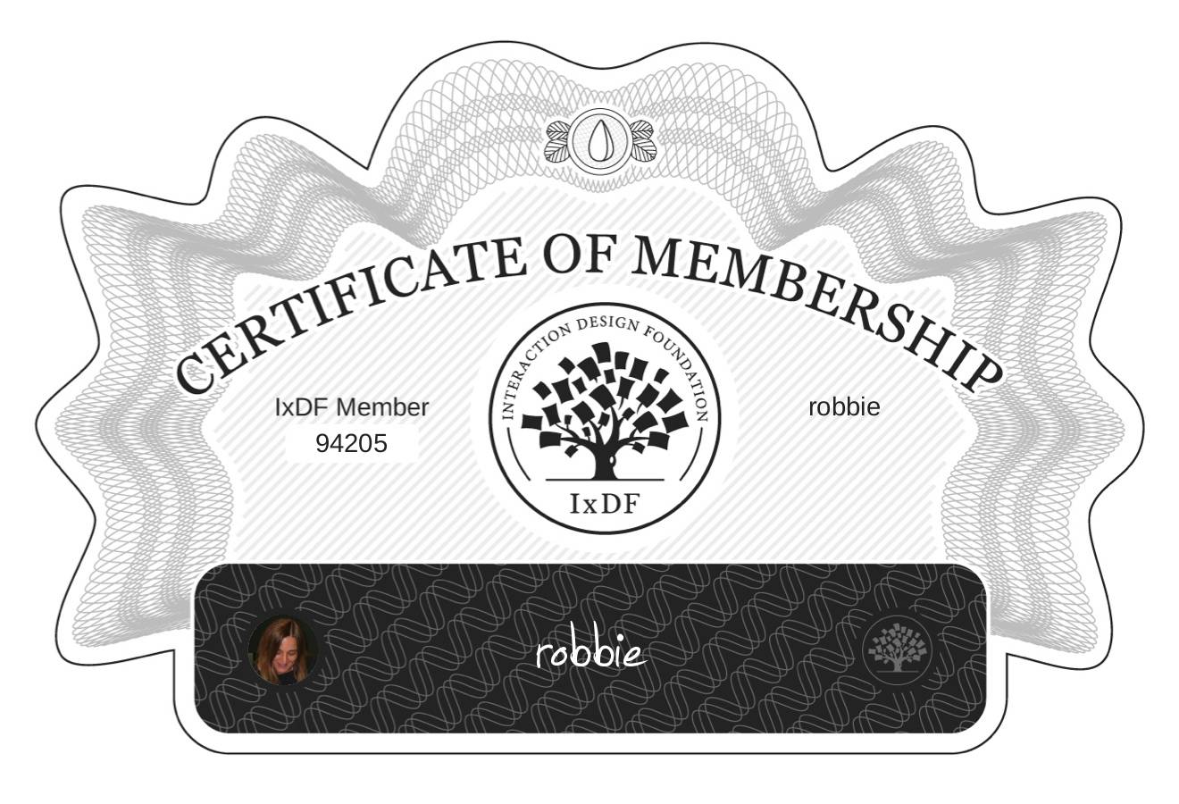 Certificate of Membership – robbie