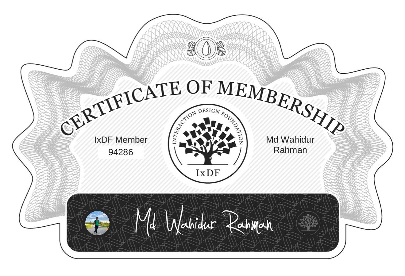 Certificate of Membership – Md Wahidur Rahman