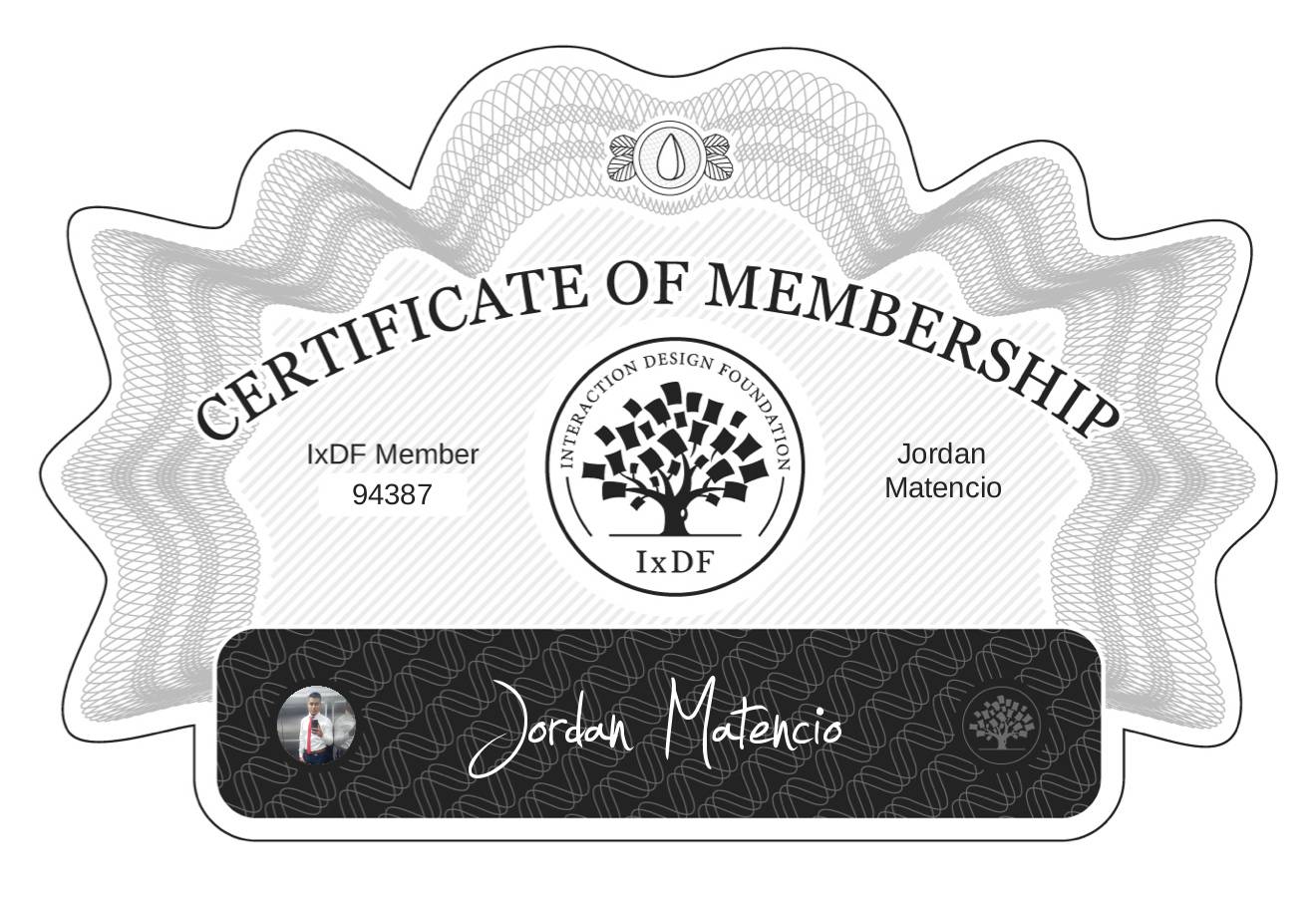 Certificate of Membership – Jordan Matencio
