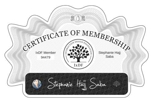 Certificate of Membership – Stephanie Hajj Saba