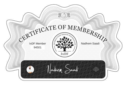 Certificate of Membership – Nadhem Saadi