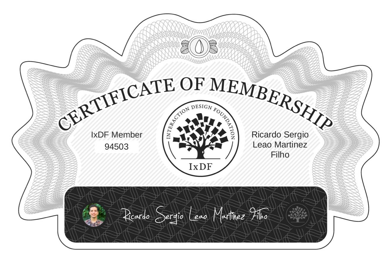 Certificate of Membership – Ricardo Sérgio Leão Martinez Filho