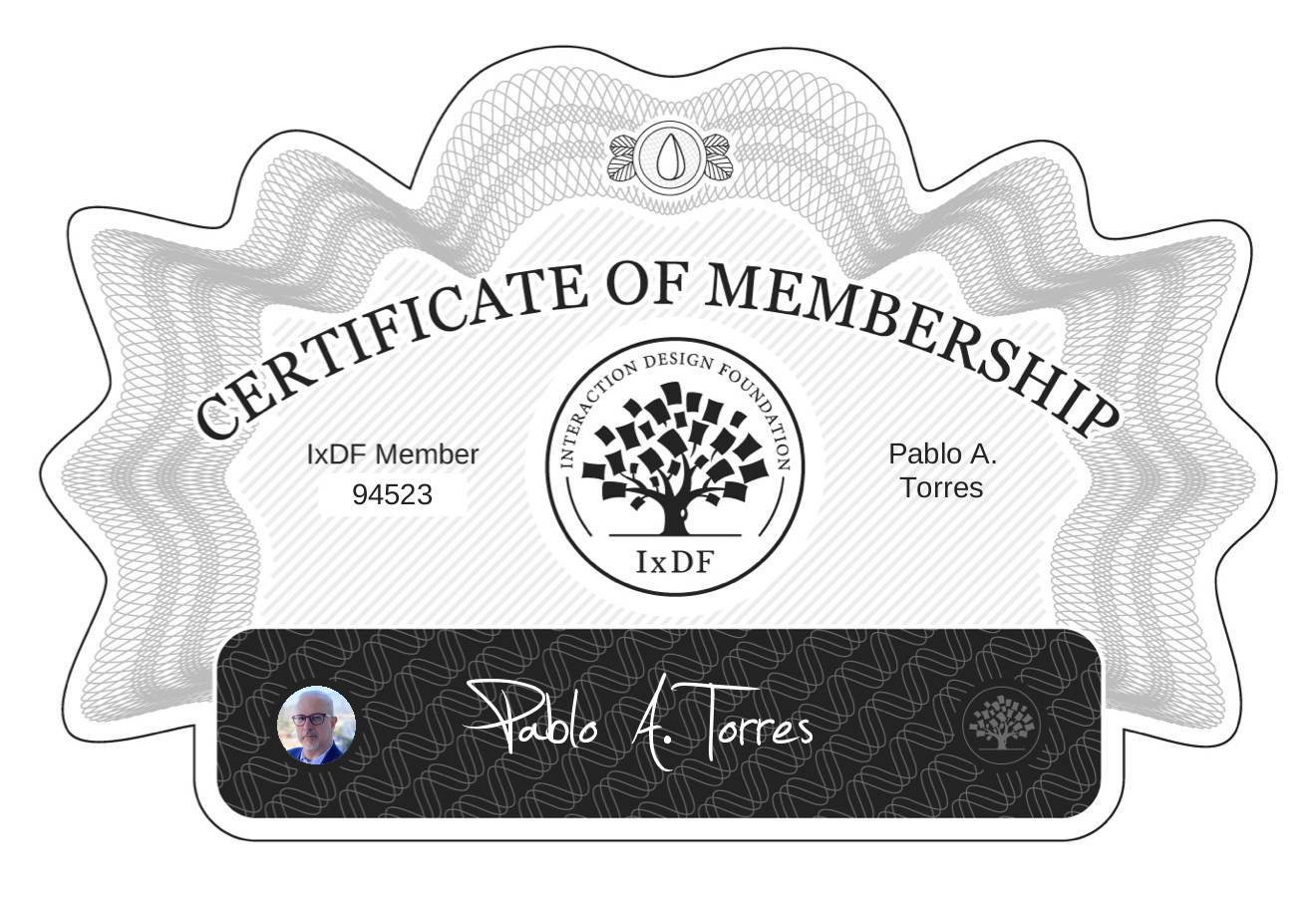 Certificate of Membership – Pablo A. Torres