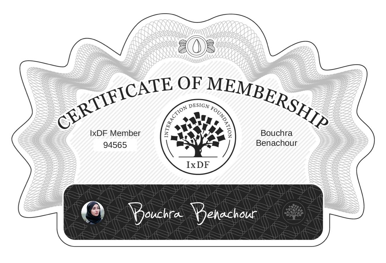 Certificate of Membership – Bouchra Benachour