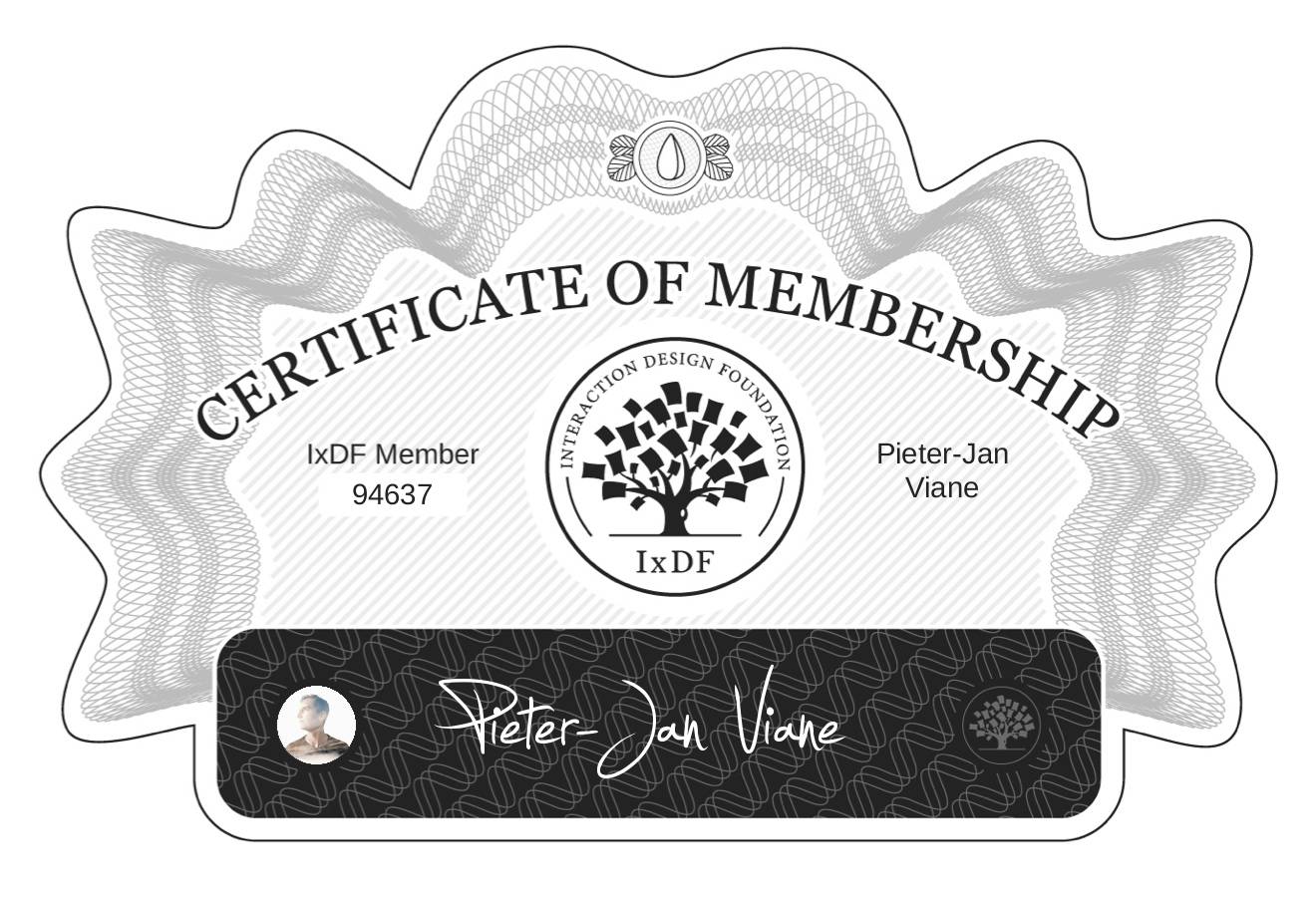 Certificate of Membership – Pieter-Jan Viane