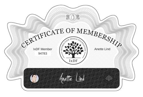 Certificate of Membership – Anette Lind