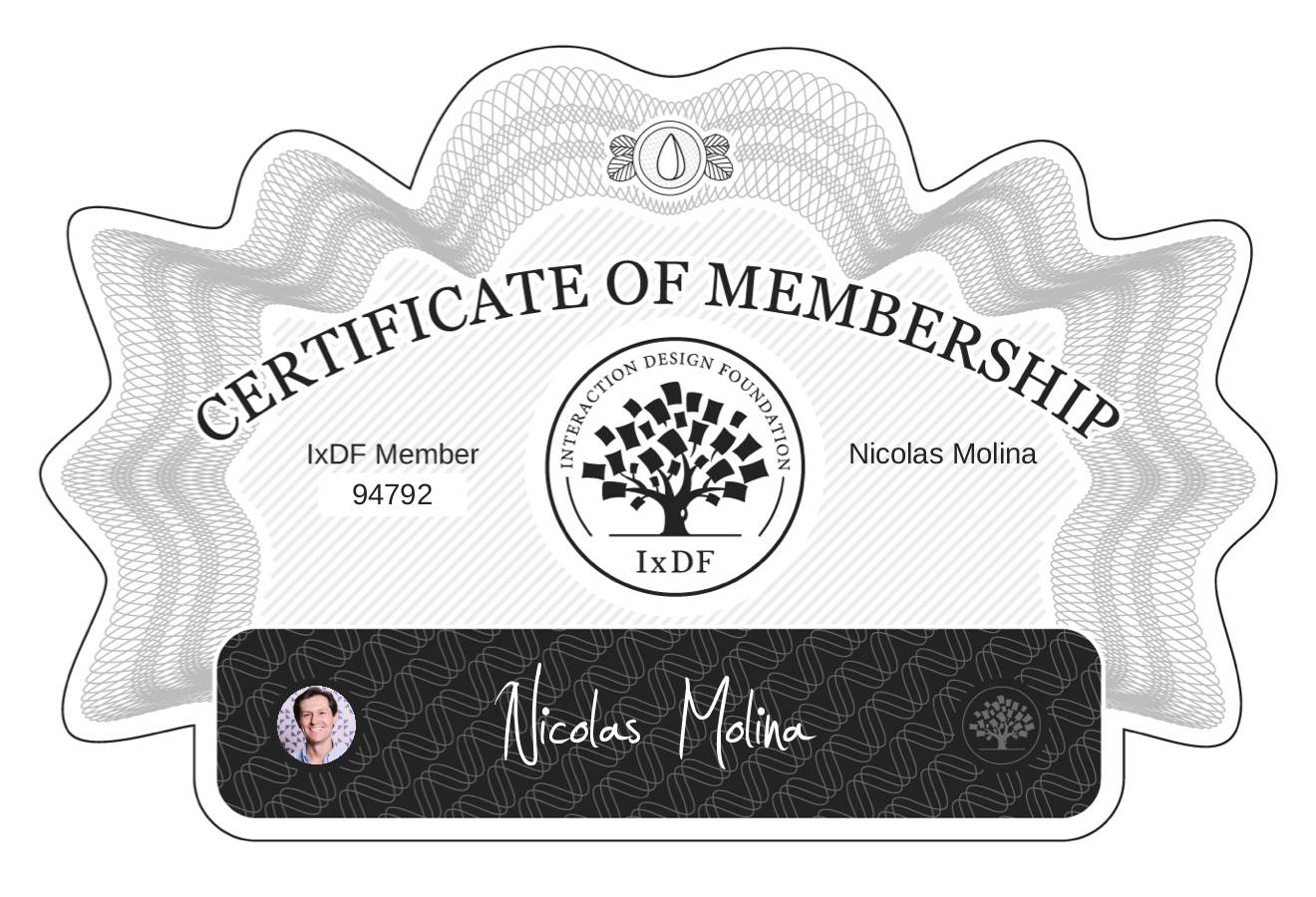 Certificate of Membership – Nicolás Molina