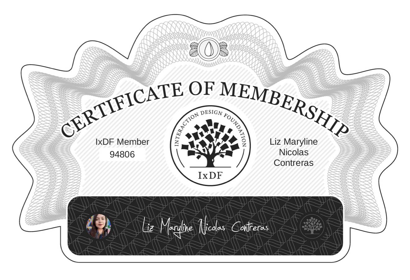 Certificate of Membership – Liz Maryline Nicolás Contreras