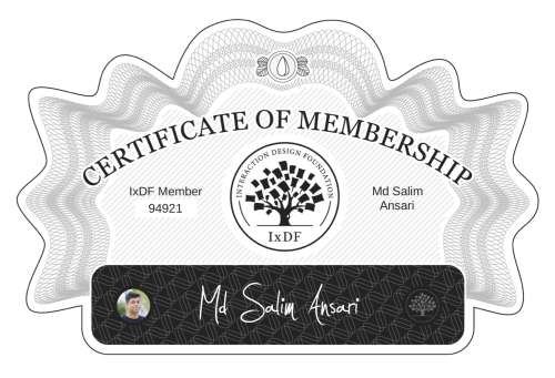 Certificate of Membership – Md Salim Ansari