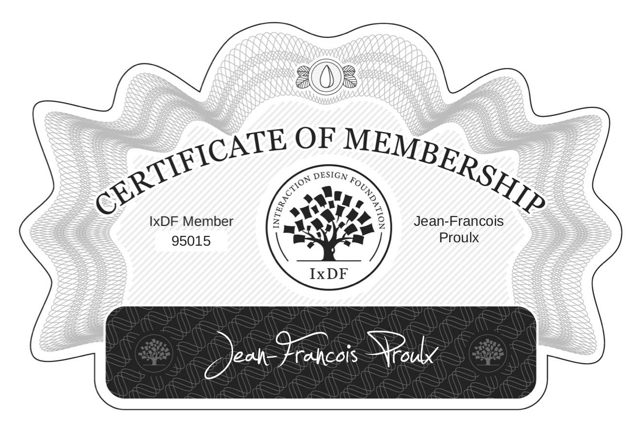 Certificate of Membership – Jean-Francois Proulx