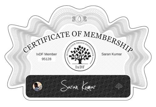 Certificate of Membership – Saran Kumar