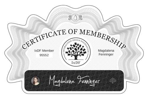 Certificate of Membership – Magdalena Fenninger