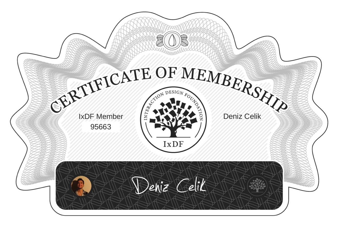 Certificate of Membership – Deniz Çelik