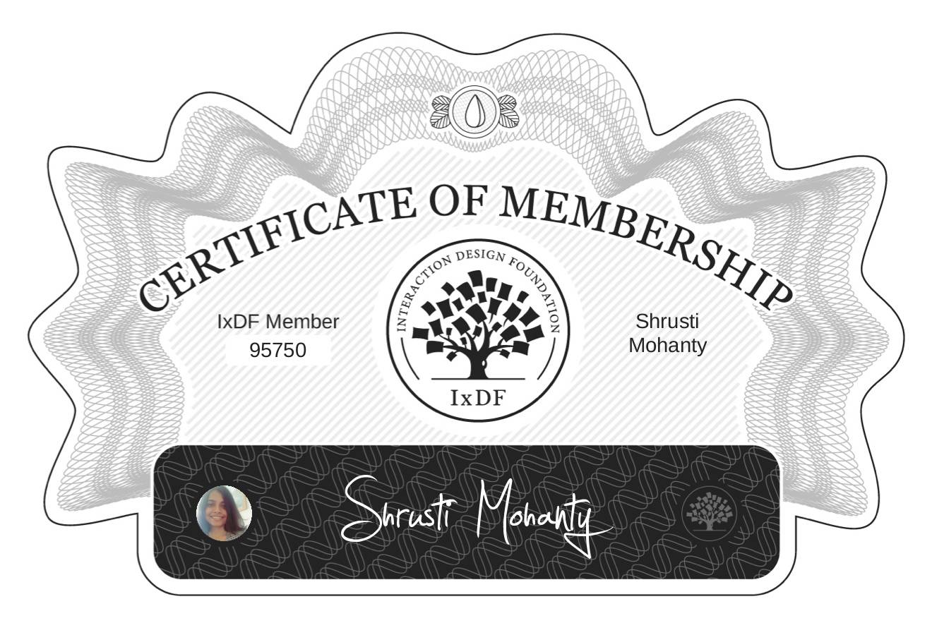 Certificate of Membership – Shrusti Mohanty