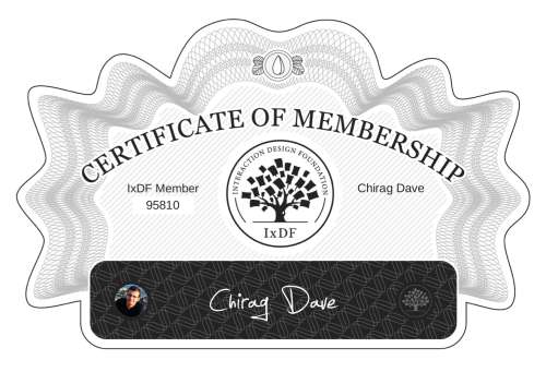 Certificate of Membership – Chirag Davé