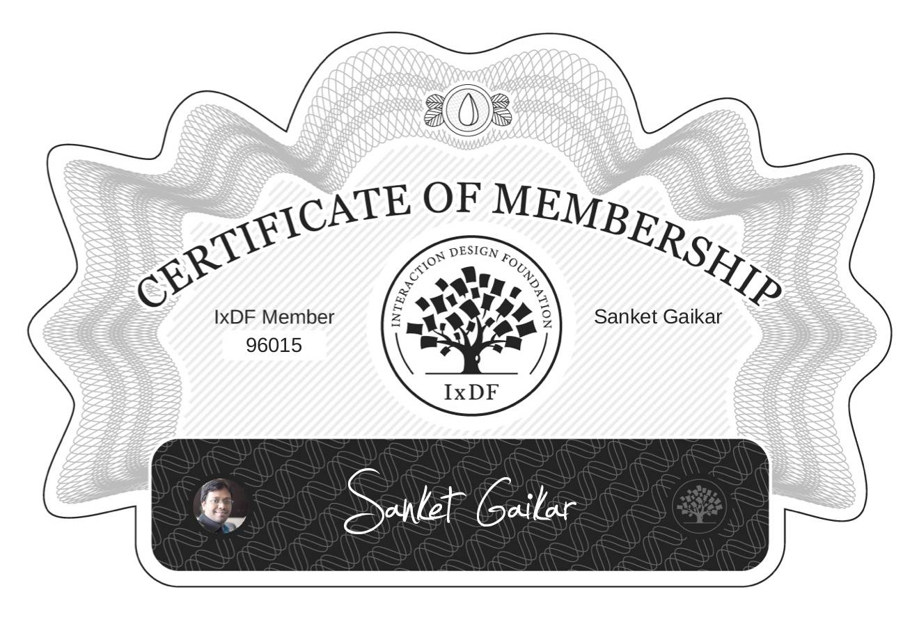 Certificate of Membership – Sanket Gaikar