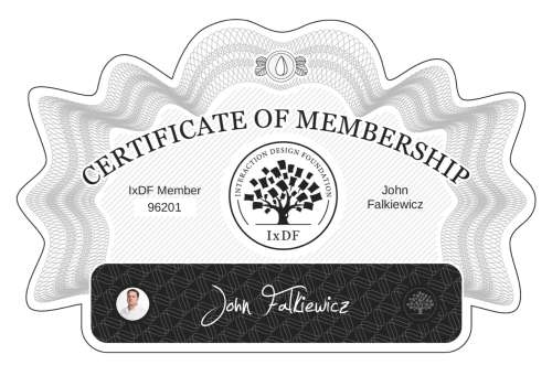 Certificate of Membership – John Falkiewicz