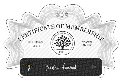 Certificate of Membership – Yasmine Abuzeid