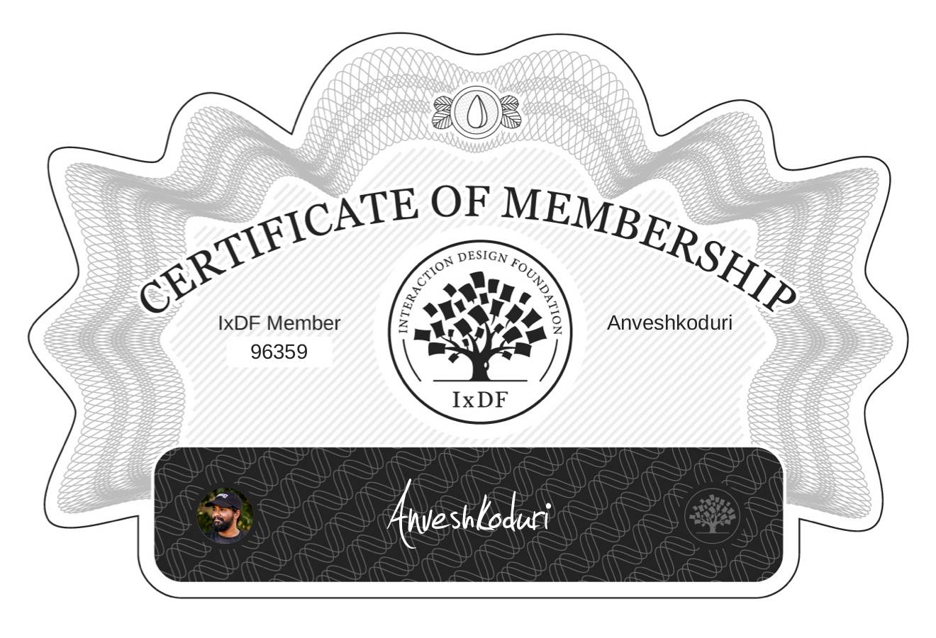 Certificate of Membership – Anveshkoduri