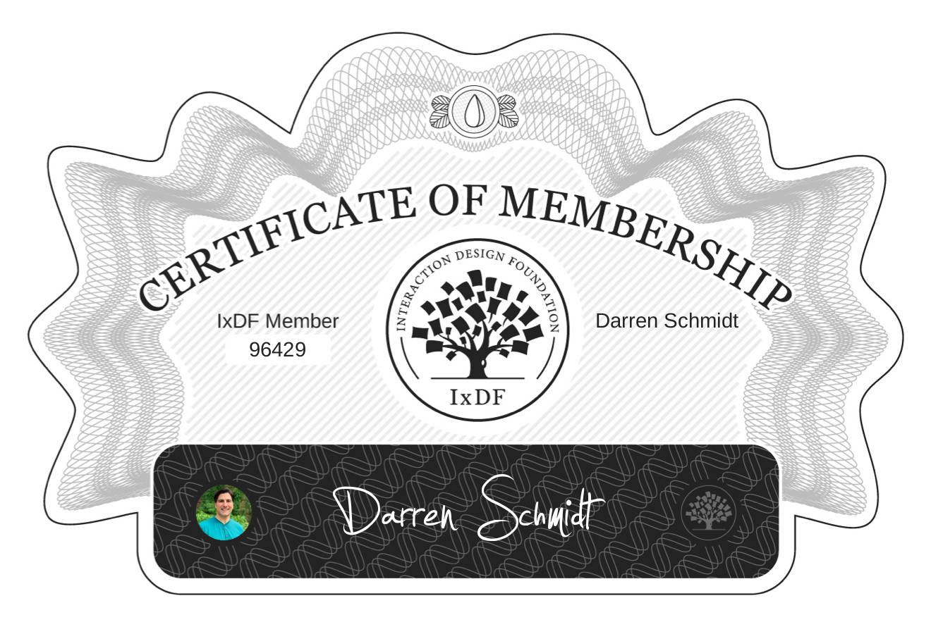Certificate of Membership – Darren Schmidt