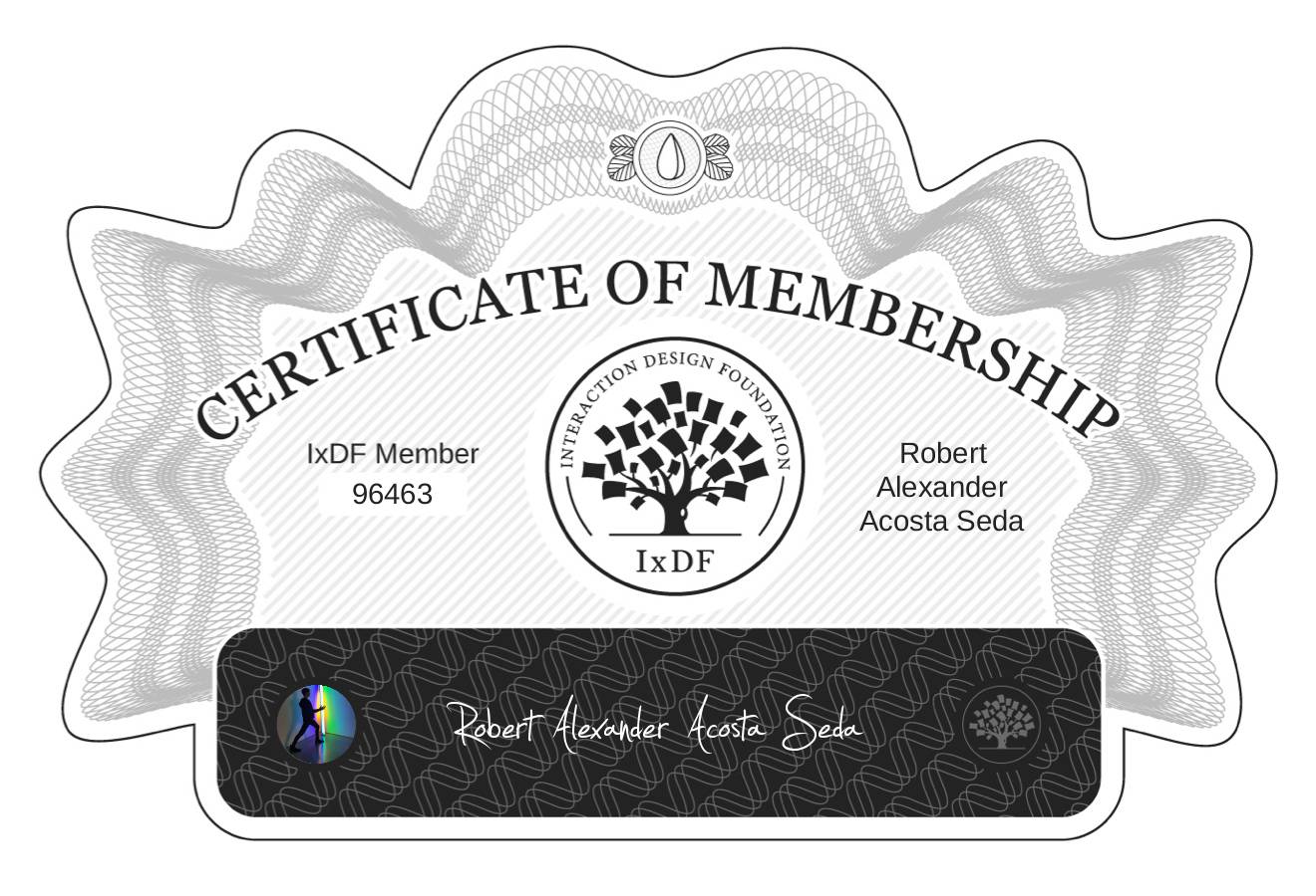 Certificate of Membership – Robert Alexander Acosta Seda