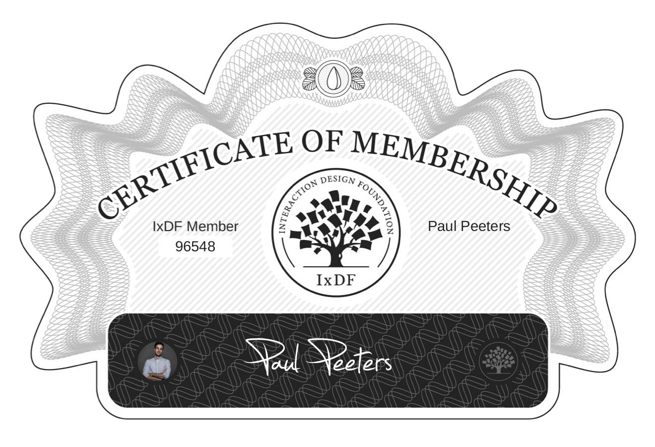 Certificate of Membership – Paul Peeters