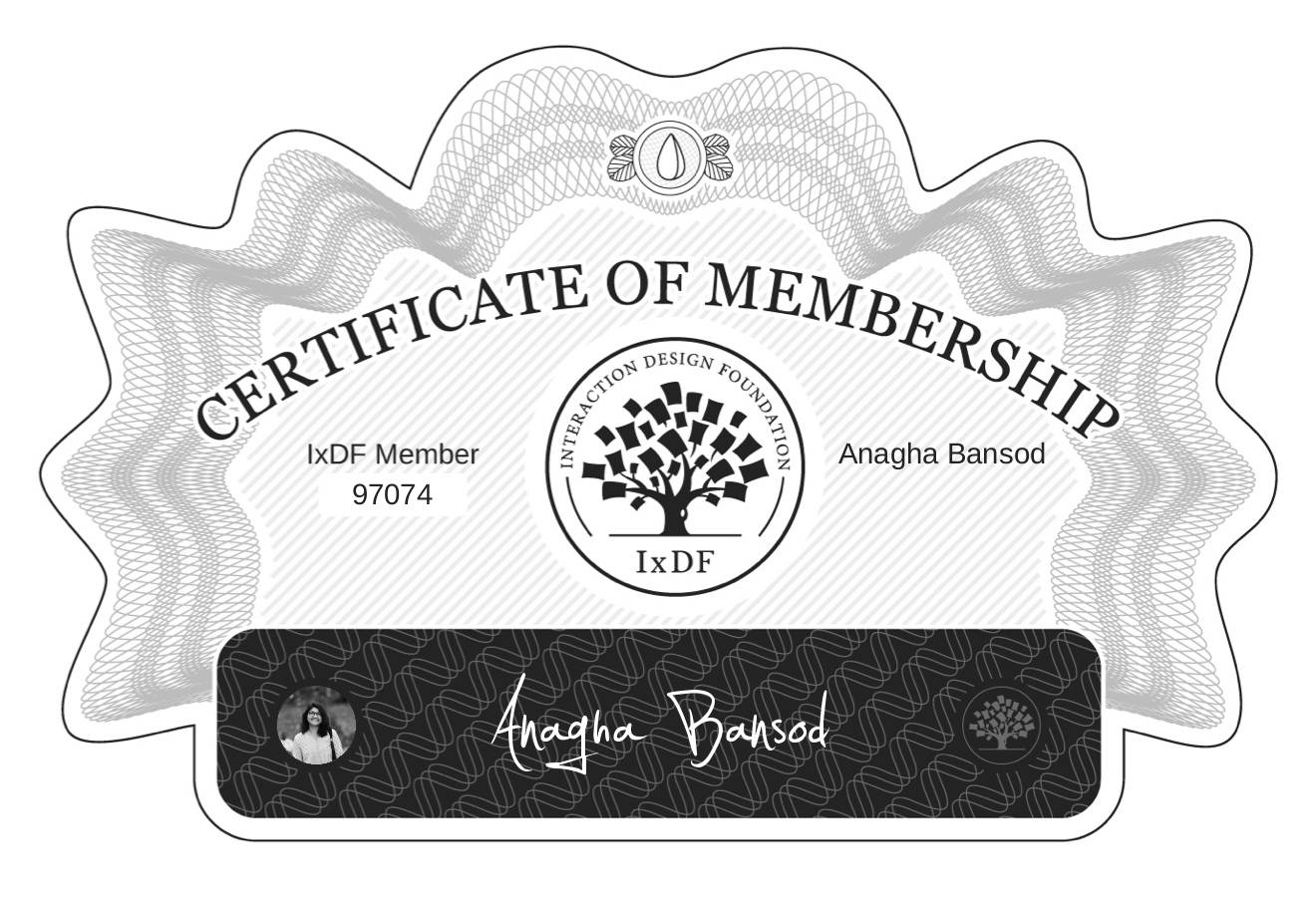 Certificate of Membership – Anagha Bansod