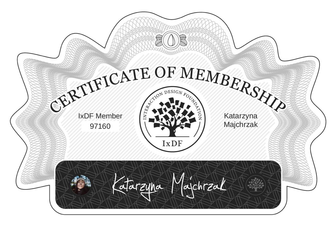 Certificate of Membership – Katarzyna Majchrzak
