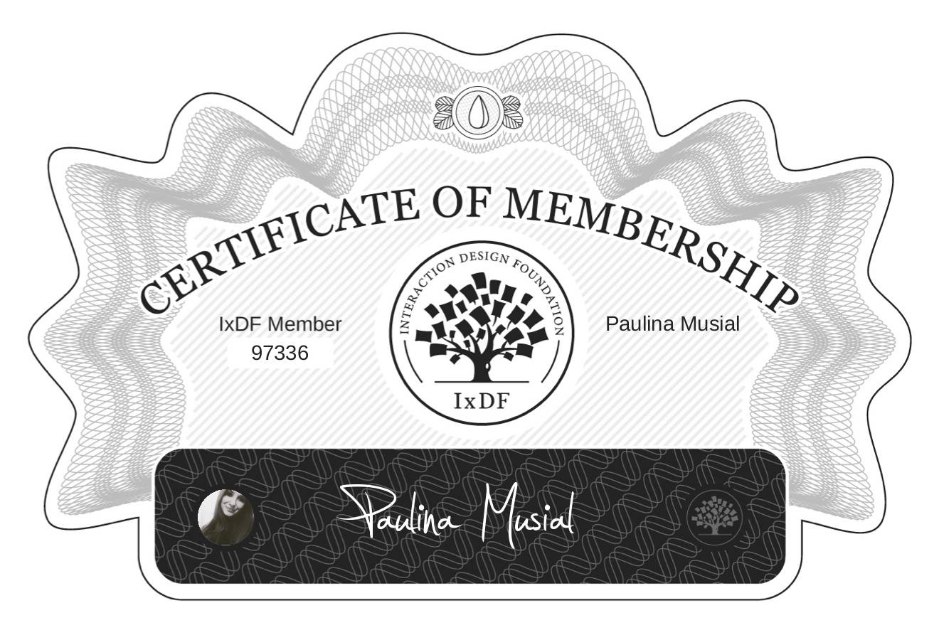 Certificate of Membership – Paulina Musiał