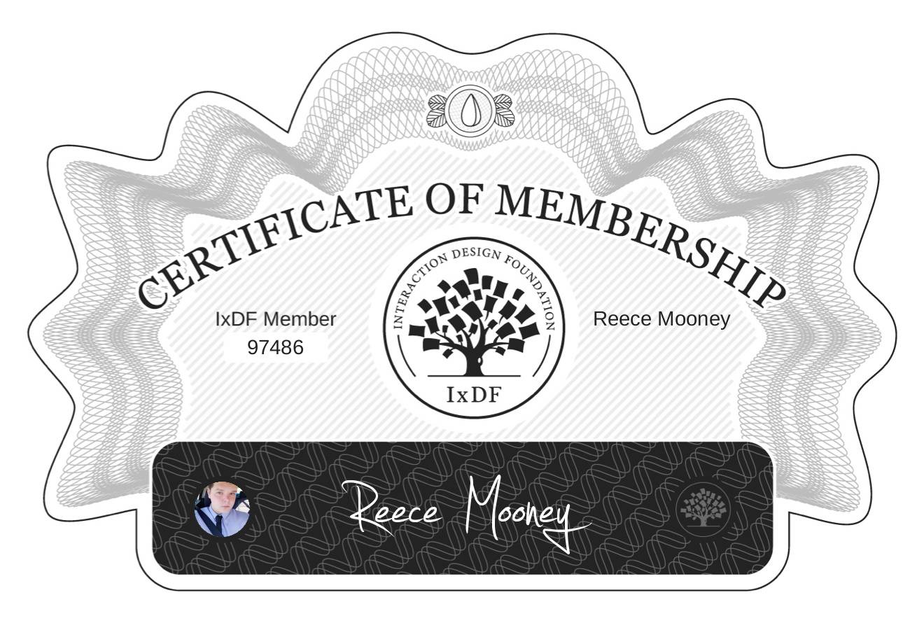 Certificate of Membership – Reece Mooney