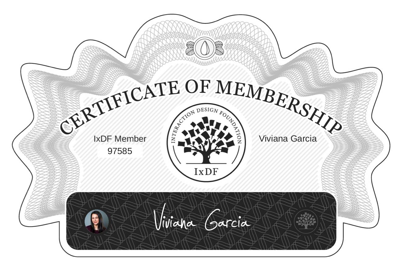 Certificate of Membership – Viviana Garcia