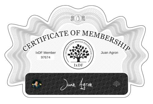 Certificate of Membership – Juan Agrón
