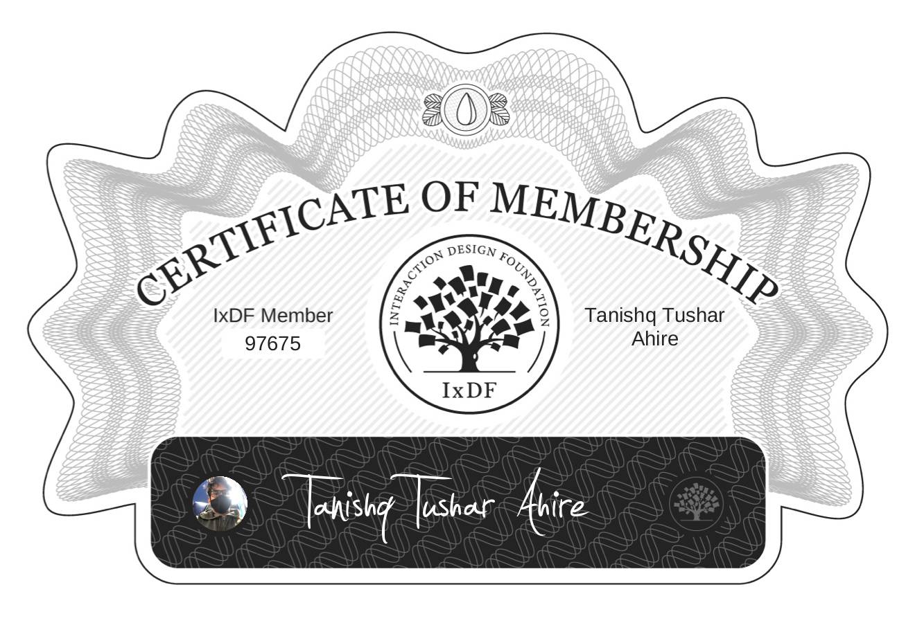 Certificate of Membership – Tanishq Tushar Ahire