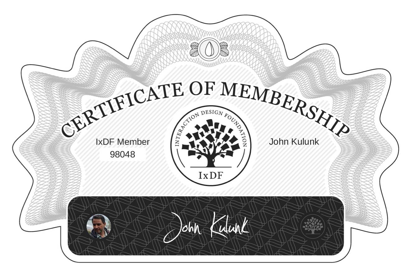 Certificate of Membership – John Külünk