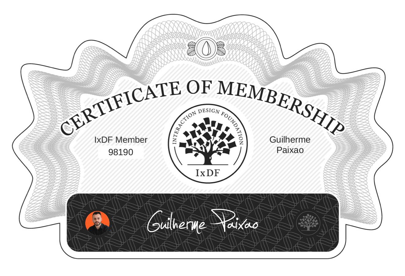 Certificate of Membership – Guilherme Paixão