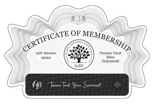 Certificate of Membership – Theresa Taruli Basa Swaraswati