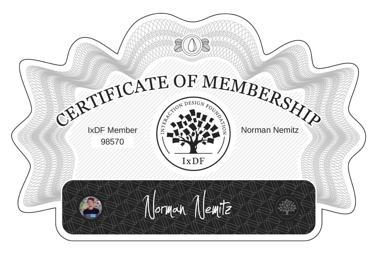 Certificate of Membership – Norman Nemitz