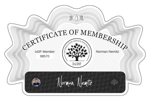 Certificate of Membership – Norman Nemitz