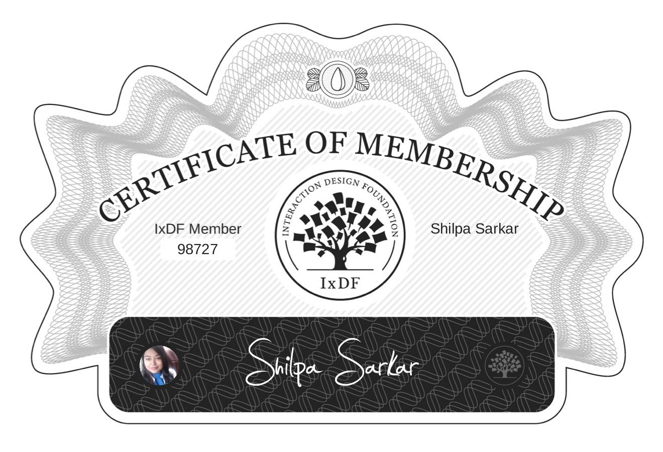 Certificate of Membership – Shilpa Sarkar