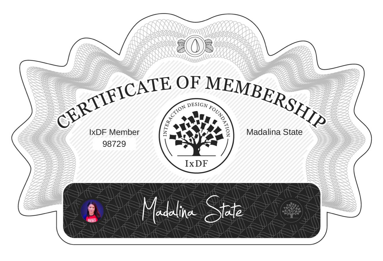 Certificate of Membership – Mădălina State