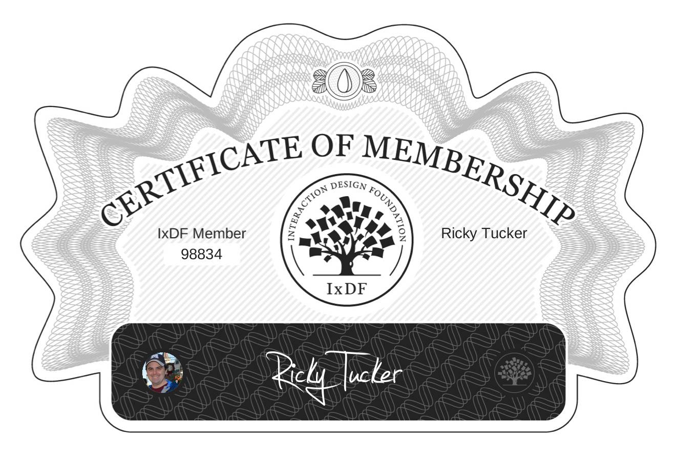 Certificate of Membership – Ricky Tucker