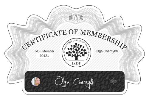 Certificate of Membership – Olga Chernykh