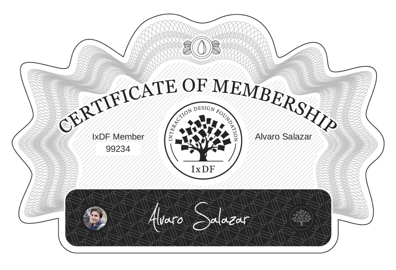 Certificate of Membership – Alvaro Salazar