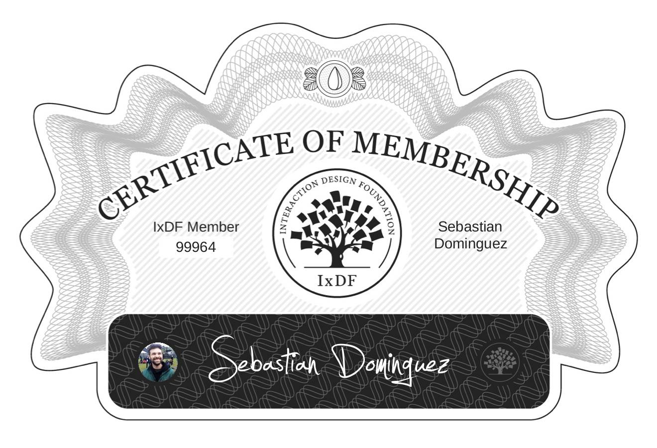 Certificate of Membership – Sebastian Dominguez